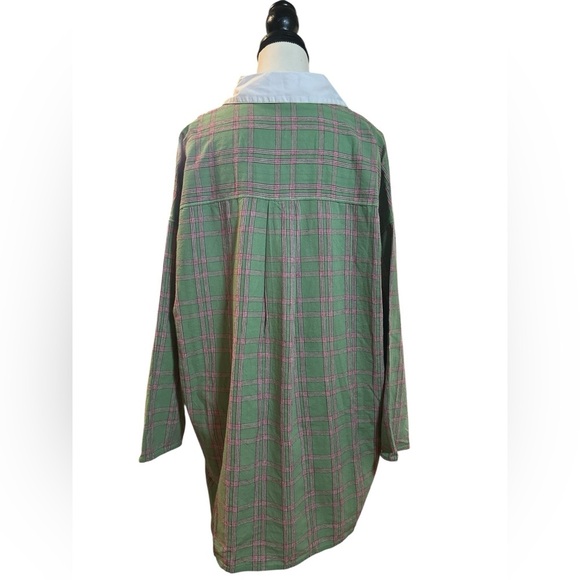 Intimately Free People Green and Pink Plaid Tunic - Picture 5 of 6